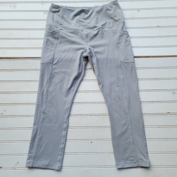 RBX Active Leggings Womens Light Gray Compression Pull On Cropped Sz M - Picture 1 of 9
